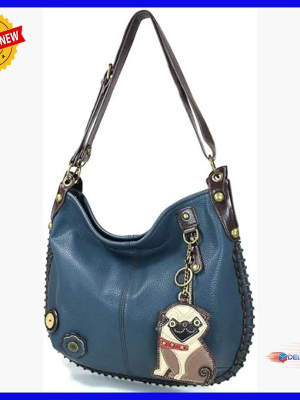Large Vegan Leather Hobo Bag with Detachable Keychain, Convertible Shoulder